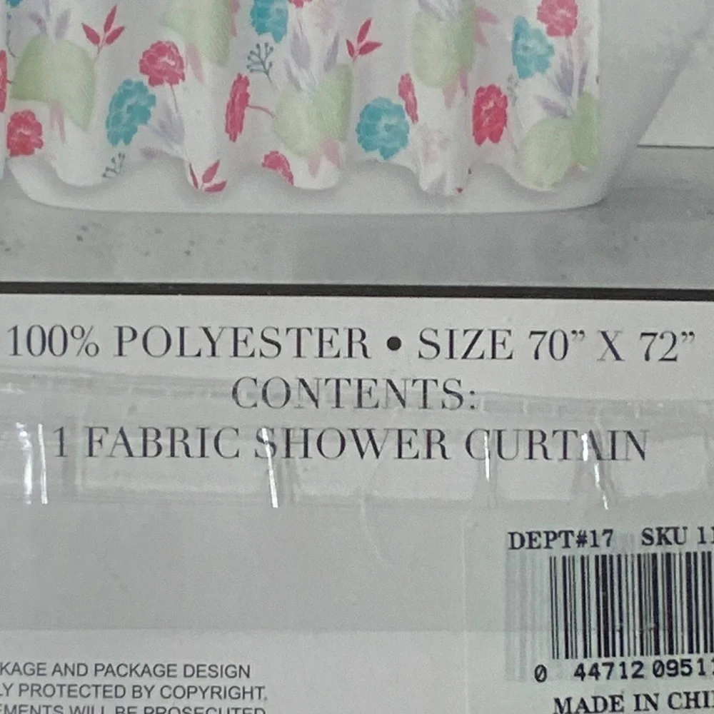 Shower Curtain Fabric Colorful Modern Farmhouse Floral Pink Blue Green 70 X 72